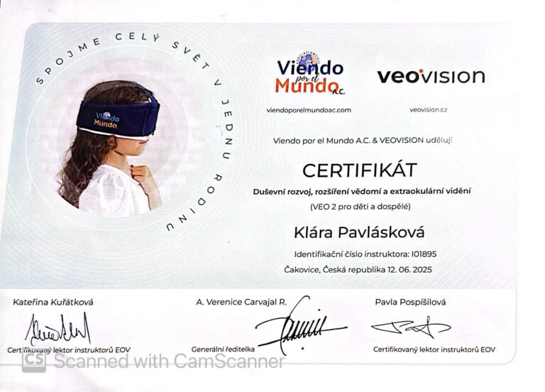 Klára Pavlásková certifikát EOV 2